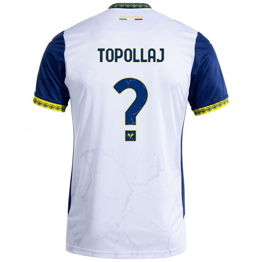 Niño Camiseta Mark Topollaj #0 Blanco Azul 2ª Equipación 2024/25 La Camisa Chile