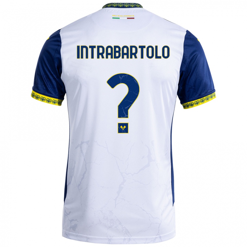 Niño Camiseta Denis Intrabartolo #0 Blanco Azul 2ª Equipación 2024/25 La Camisa Chile