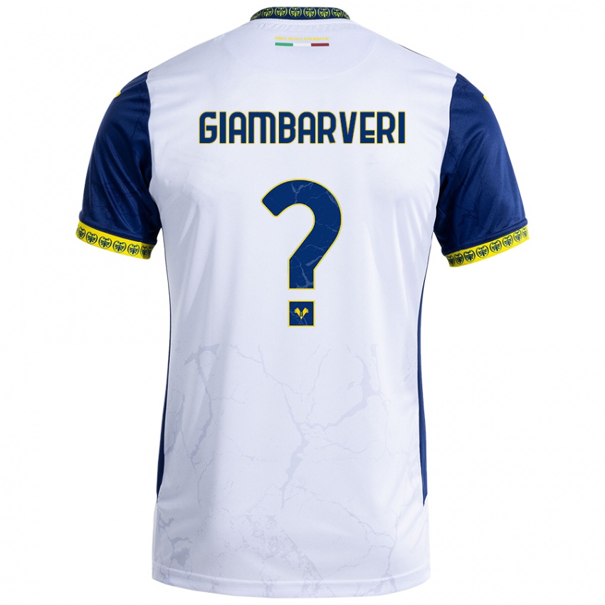 Niño Camiseta Mattia Giambarveri #0 Blanco Azul 2ª Equipación 2024/25 La Camisa Chile