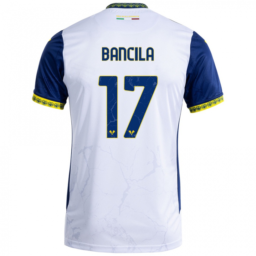 Niño Camiseta Darius Bancila #17 Blanco Azul 2ª Equipación 2024/25 La Camisa Chile