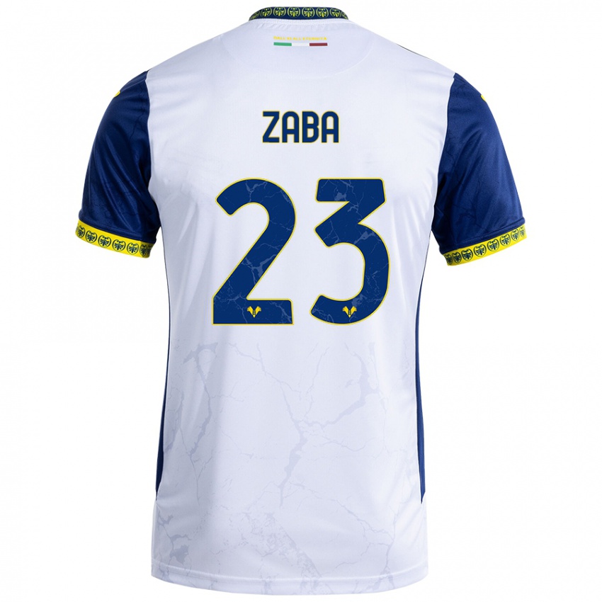 Niño Camiseta Nelson Zaba #23 Blanco Azul 2ª Equipación 2024/25 La Camisa Chile