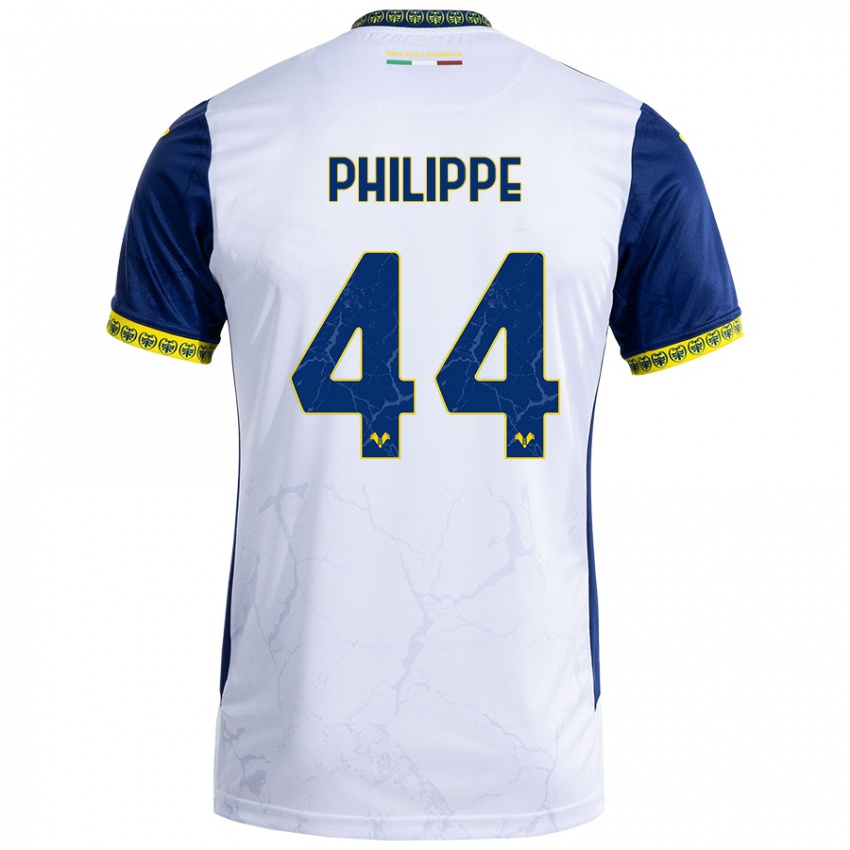 Niño Camiseta Mathis Philippe #44 Blanco Azul 2ª Equipación 2024/25 La Camisa Chile