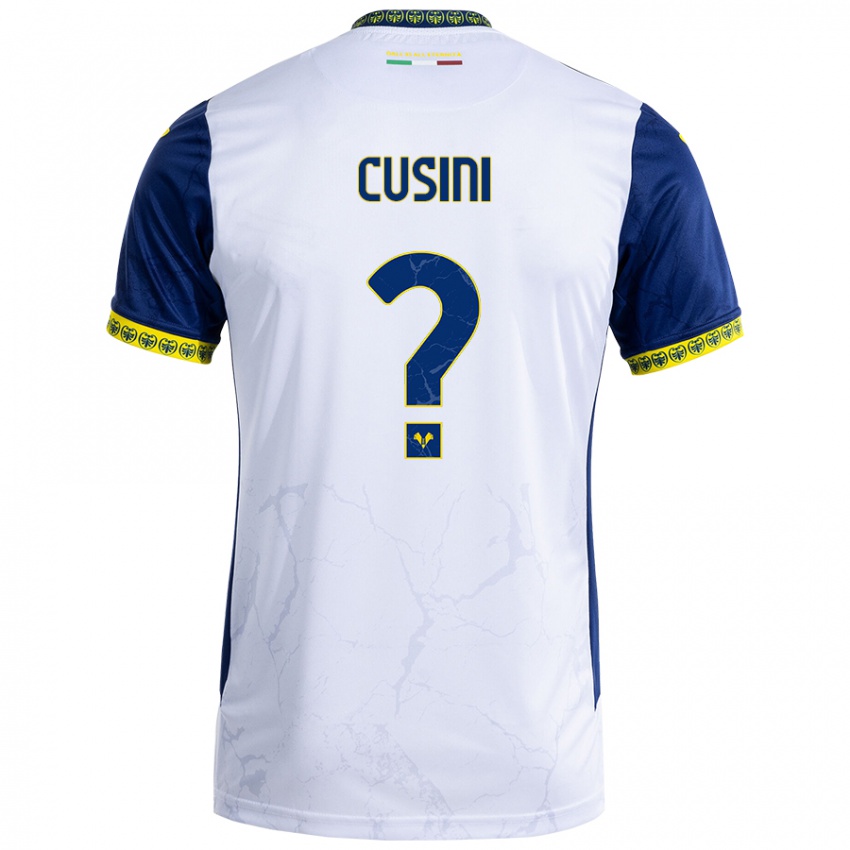 Niño Camiseta Christian Cusini #0 Blanco Azul 2ª Equipación 2024/25 La Camisa Chile