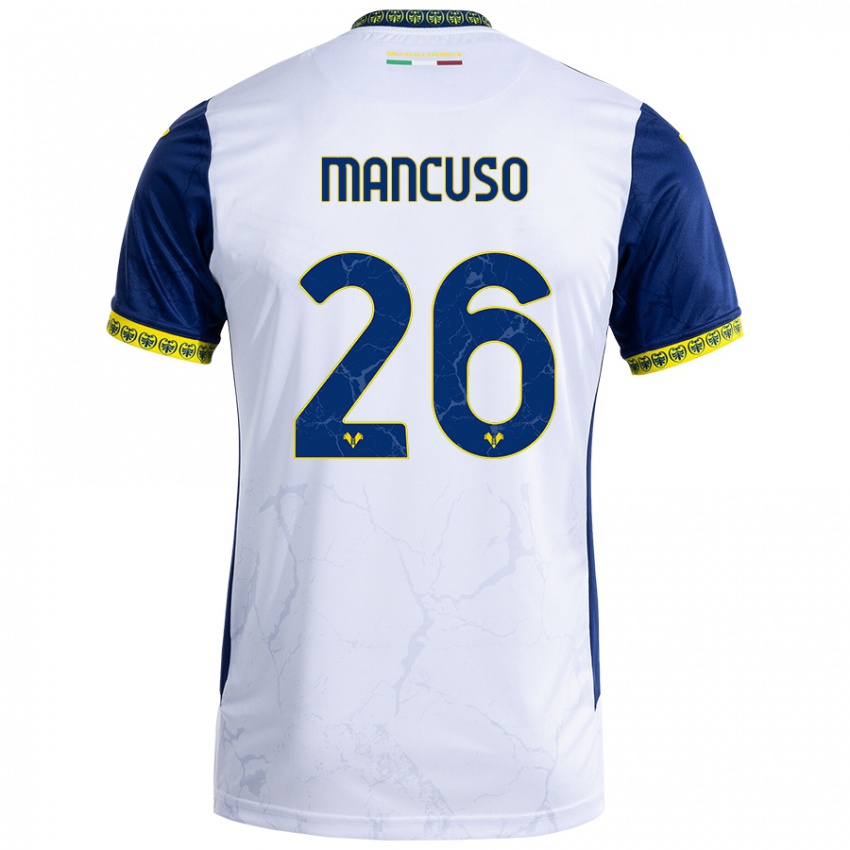 Niño Camiseta Giulia Mancuso #26 Blanco Azul 2ª Equipación 2024/25 La Camisa Chile