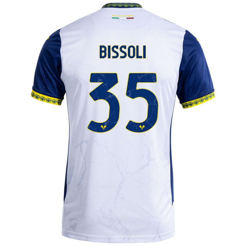 Niño Camiseta Noemí Bissoli #35 Blanco Azul 2ª Equipación 2024/25 La Camisa Chile