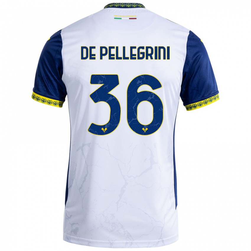 Niño Camiseta Erika De Pellegrini #36 Blanco Azul 2ª Equipación 2024/25 La Camisa Chile