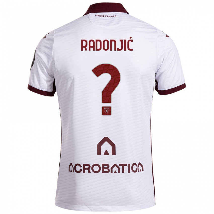 Niño Camiseta Nemanja Radonjic #0 Blanco Granate 2ª Equipación 2024/25 La Camisa Chile