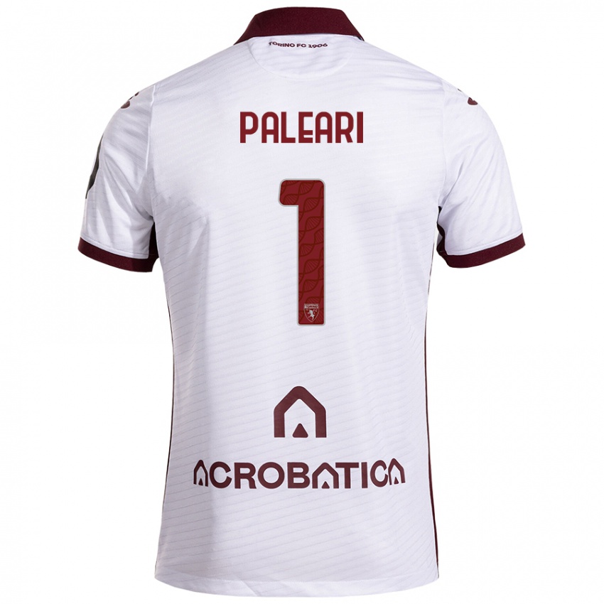 Niño Camiseta Alberto Paleari #1 Blanco Granate 2ª Equipación 2024/25 La Camisa Chile