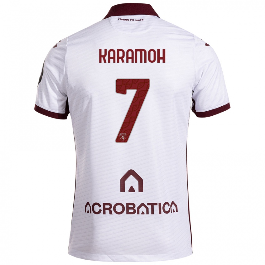 Niño Camiseta Yann Karamoh #7 Blanco Granate 2ª Equipación 2024/25 La Camisa Chile