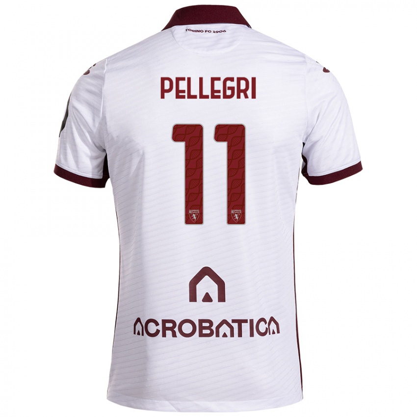 Niño Camiseta Pietro Pellegri #11 Blanco Granate 2ª Equipación 2024/25 La Camisa Chile