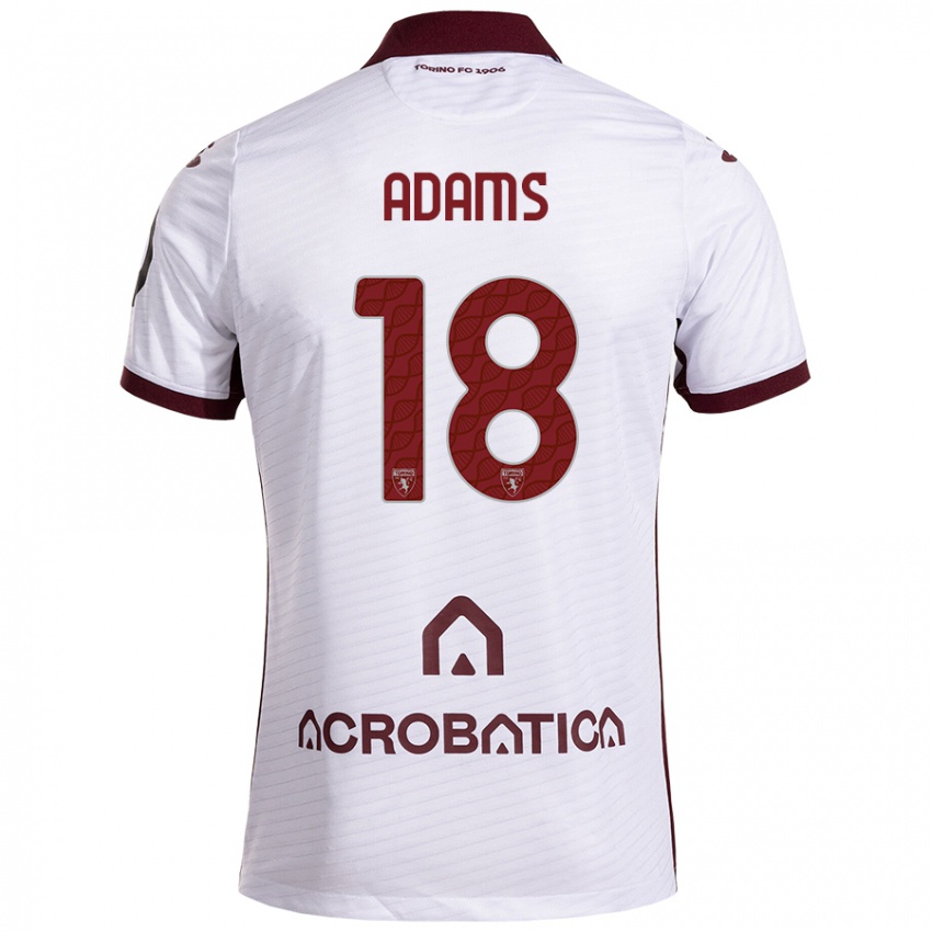 Niño Camiseta Ché Adams #18 Blanco Granate 2ª Equipación 2024/25 La Camisa Chile