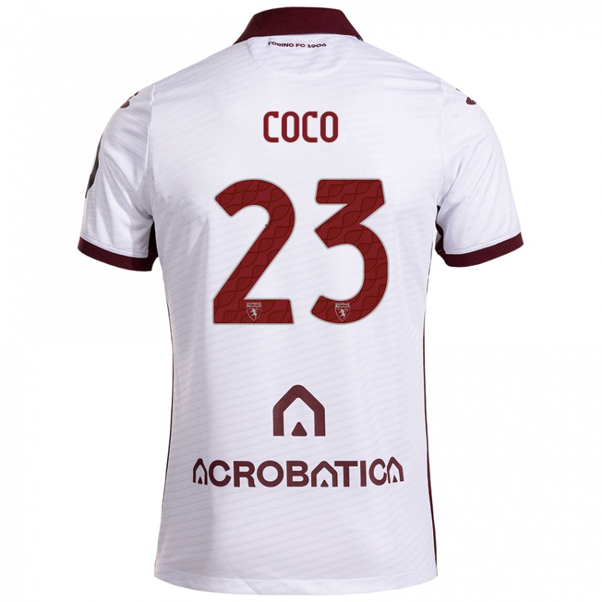 Niño Camiseta Saúl Coco #23 Blanco Granate 2ª Equipación 2024/25 La Camisa Chile