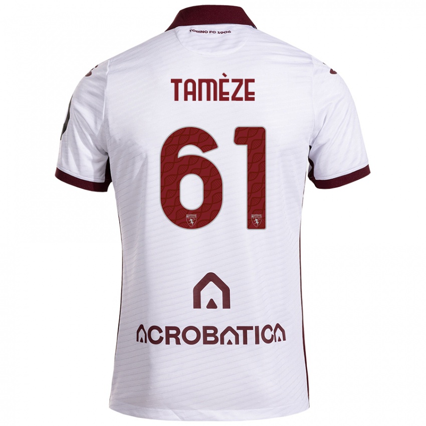 Niño Camiseta Adrien Tamèze #61 Blanco Granate 2ª Equipación 2024/25 La Camisa Chile