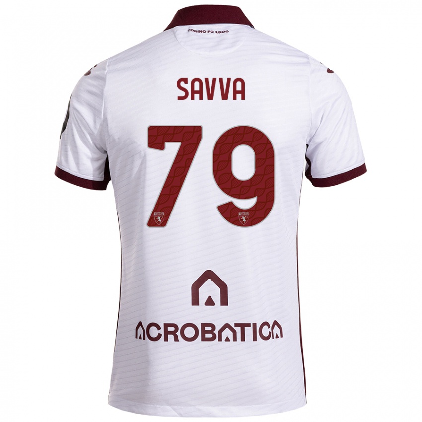 Niño Camiseta Zanos Savva #79 Blanco Granate 2ª Equipación 2024/25 La Camisa Chile