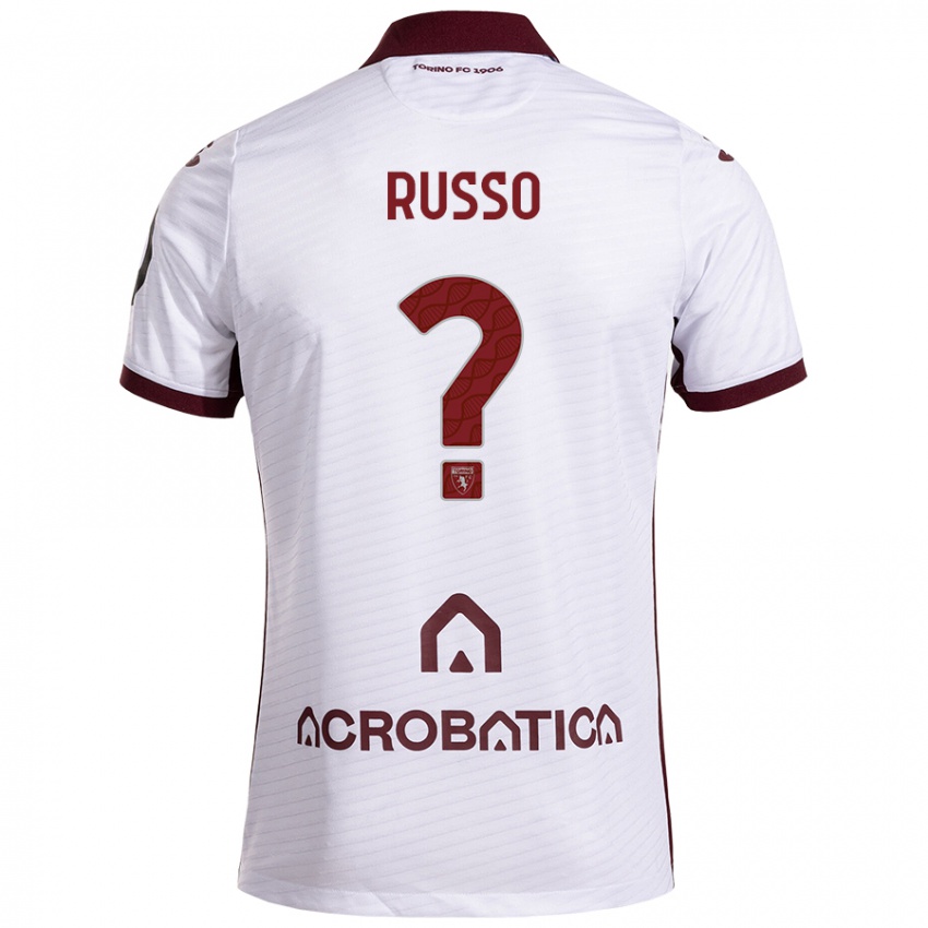 Niño Camiseta Lorenzo Russo #0 Blanco Granate 2ª Equipación 2024/25 La Camisa Chile