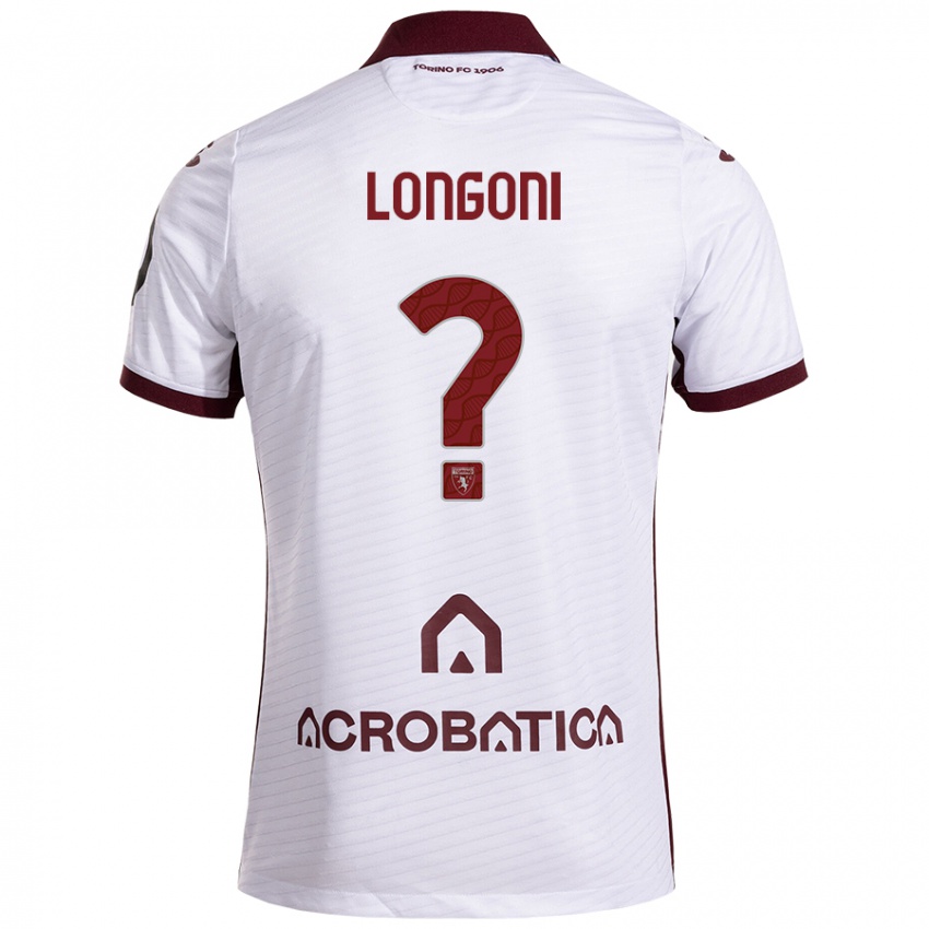 Niño Camiseta Marco Longoni #0 Blanco Granate 2ª Equipación 2024/25 La Camisa Chile