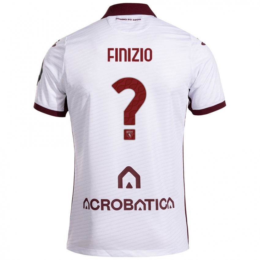 Niño Camiseta Davide Finizio #0 Blanco Granate 2ª Equipación 2024/25 La Camisa Chile