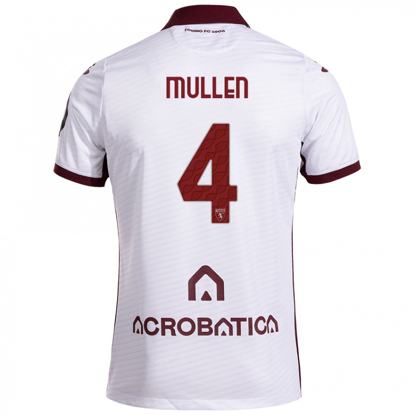 Niño Camiseta Senan Mullen #4 Blanco Granate 2ª Equipación 2024/25 La Camisa Chile