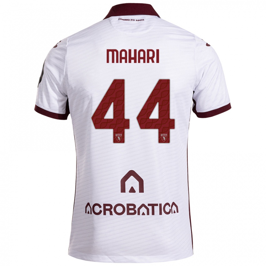 Niño Camiseta Efdon Mahari #44 Blanco Granate 2ª Equipación 2024/25 La Camisa Chile