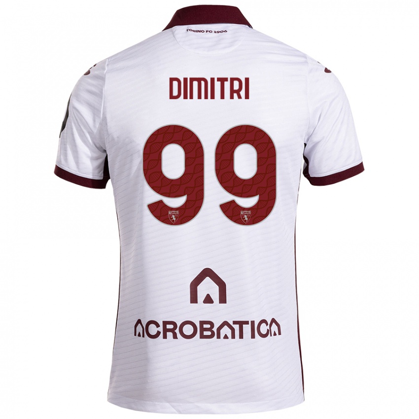 Niño Camiseta Matteo Dimitri #99 Blanco Granate 2ª Equipación 2024/25 La Camisa Chile