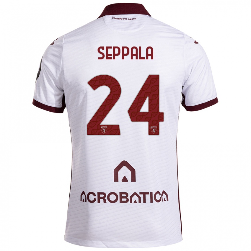 Niño Camiseta Rosa Lappi-Seppälä #24 Blanco Granate 2ª Equipación 2024/25 La Camisa Chile