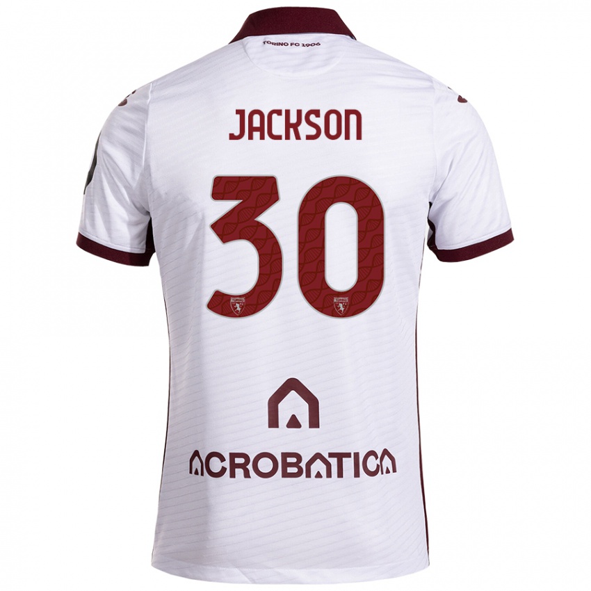 Niño Camiseta Michael Jackson #30 Blanco Granate 2ª Equipación 2024/25 La Camisa Chile