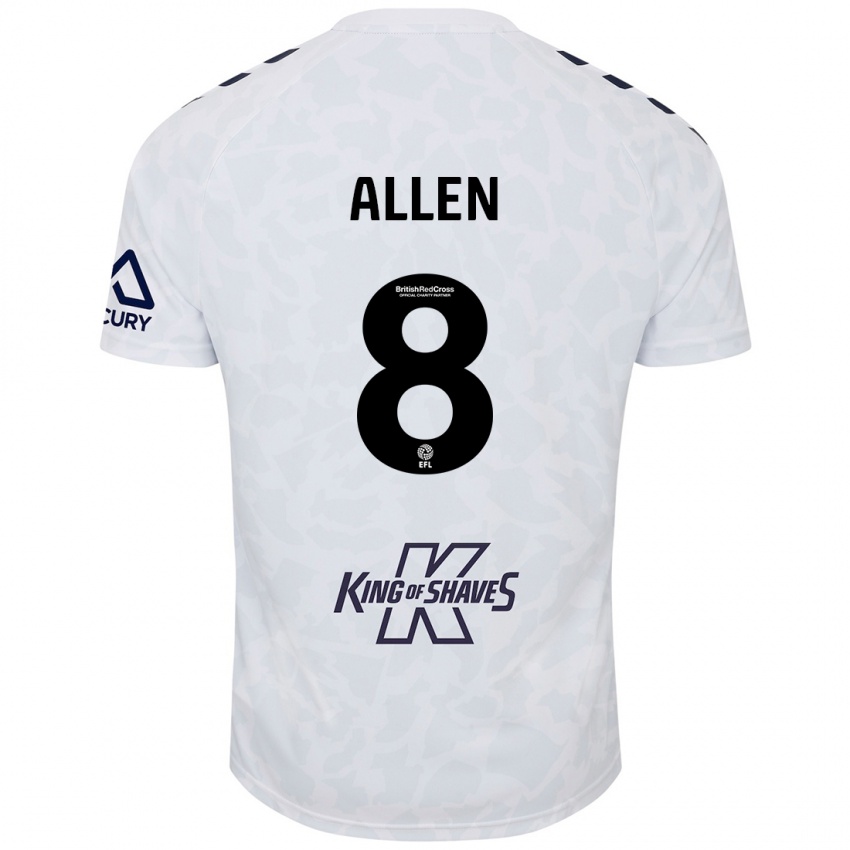 Niño Camiseta Jamie Allen #8 Blanco 2ª Equipación 2024/25 La Camisa Chile