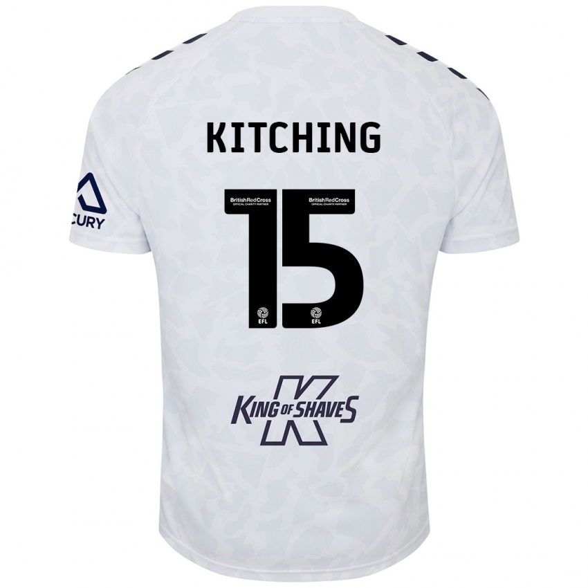 Niño Camiseta Liam Kitching #15 Blanco 2ª Equipación 2024/25 La Camisa Chile