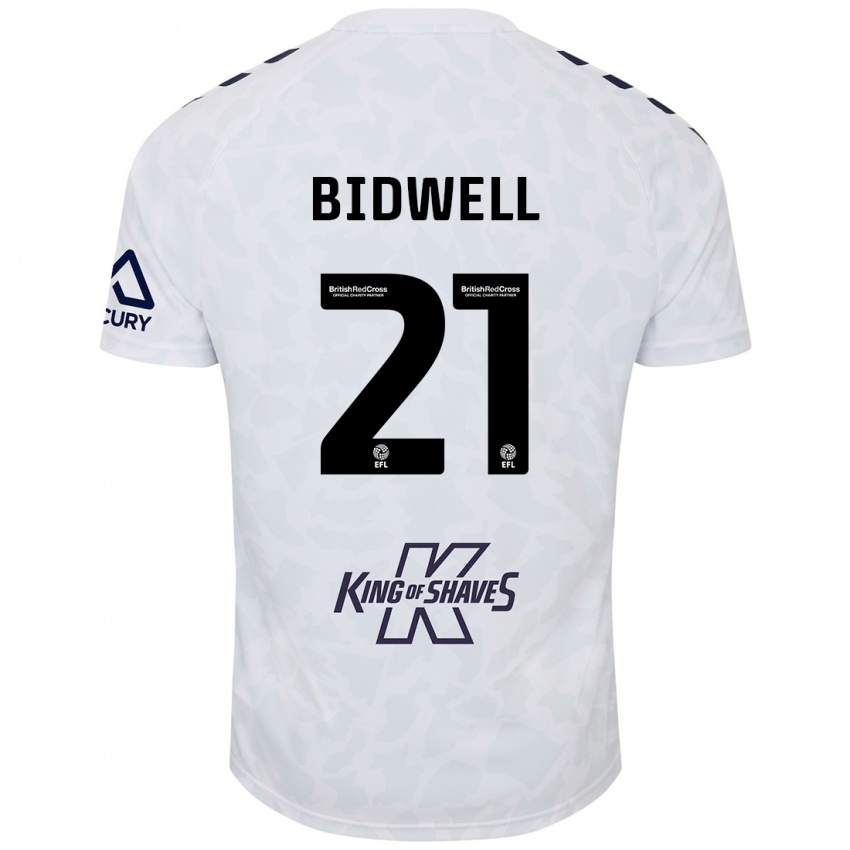 Niño Camiseta Jake Bidwell #21 Blanco 2ª Equipación 2024/25 La Camisa Chile