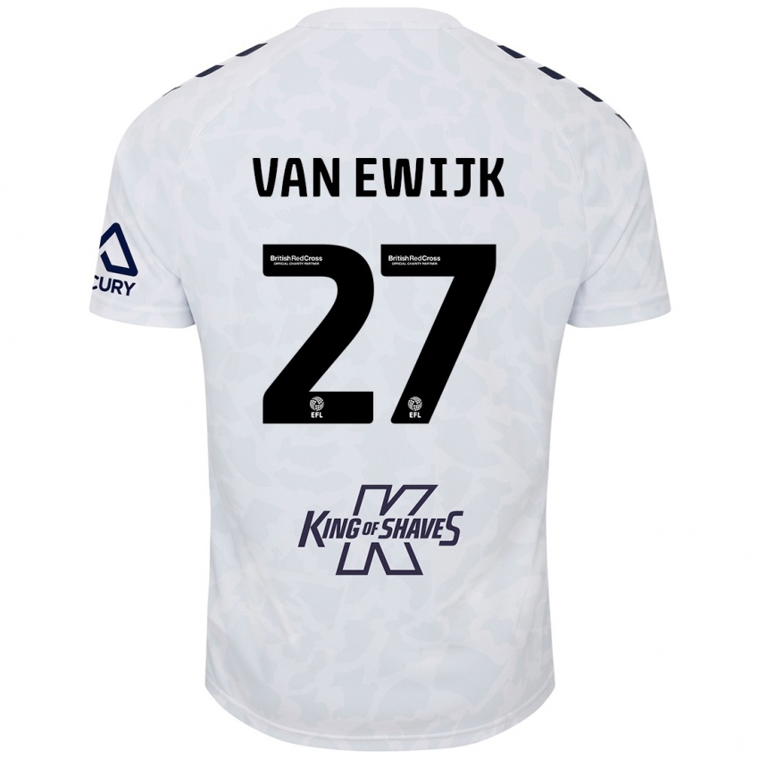 Niño Camiseta Milan Van Ewijk #27 Blanco 2ª Equipación 2024/25 La Camisa Chile