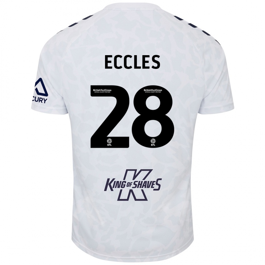 Niño Camiseta Josh Eccles #28 Blanco 2ª Equipación 2024/25 La Camisa Chile