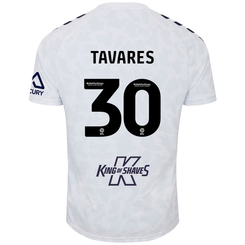 Niño Camiseta Fábio Tavares #30 Blanco 2ª Equipación 2024/25 La Camisa Chile