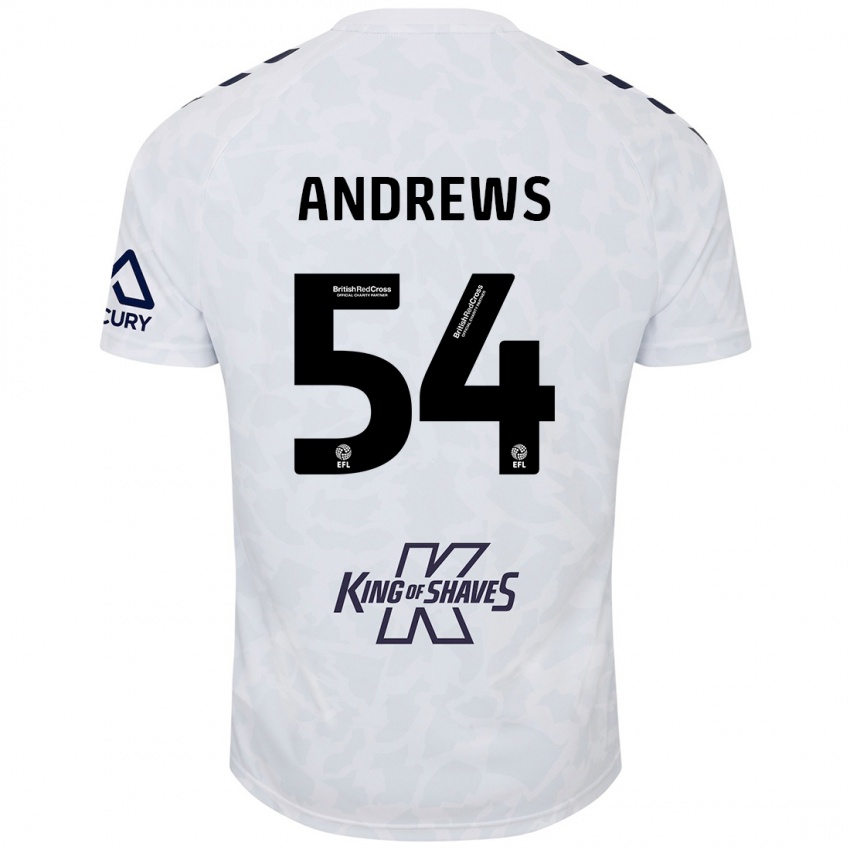 Niño Camiseta Kai Andrews #54 Blanco 2ª Equipación 2024/25 La Camisa Chile