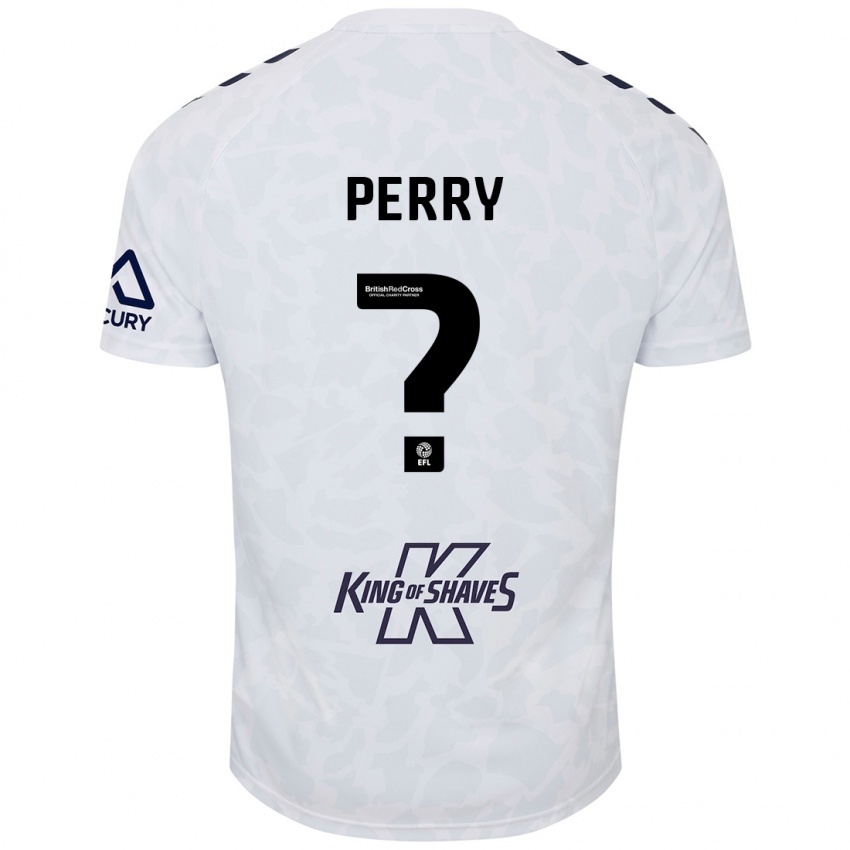 Niño Camiseta Callum Perry #0 Blanco 2ª Equipación 2024/25 La Camisa Chile