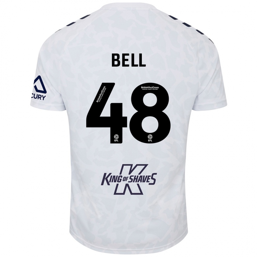 Niño Camiseta Luke Bell #48 Blanco 2ª Equipación 2024/25 La Camisa Chile