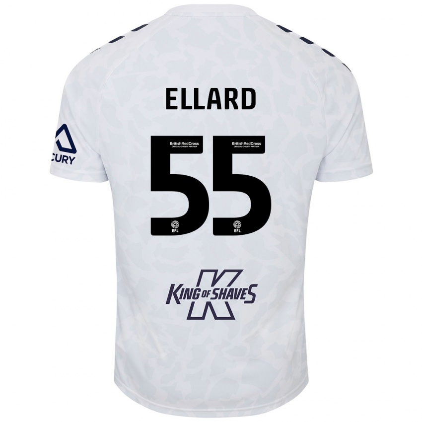 Niño Camiseta Aston Ellard #55 Blanco 2ª Equipación 2024/25 La Camisa Chile