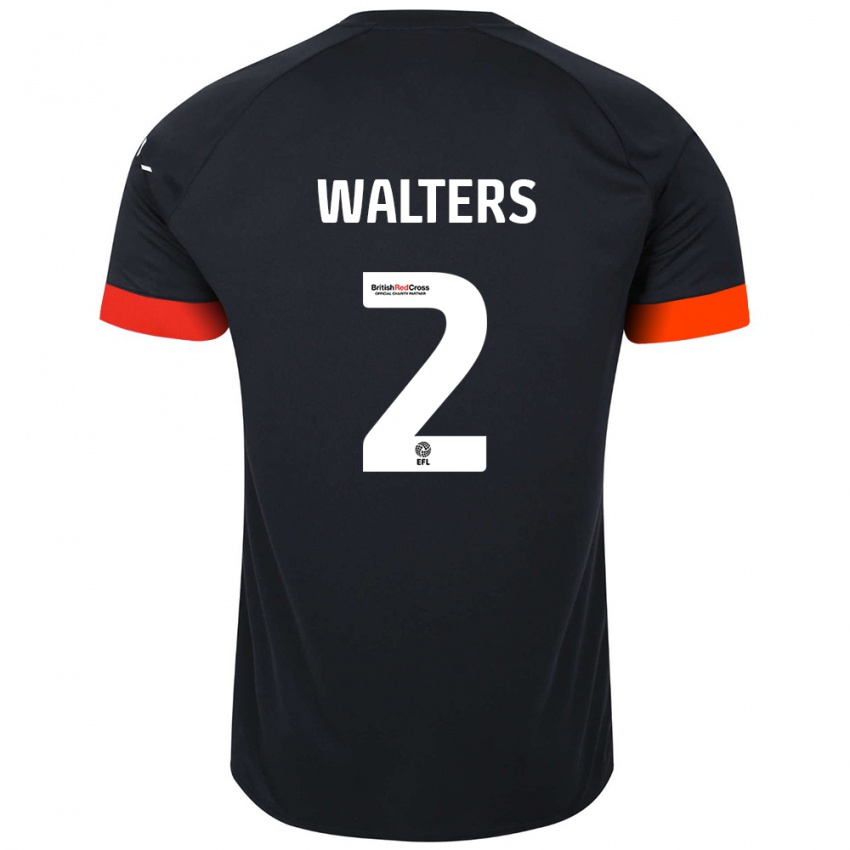 Niño Camiseta Reuell Walters #2 Negro Naranja 2ª Equipación 2024/25 La Camisa Chile