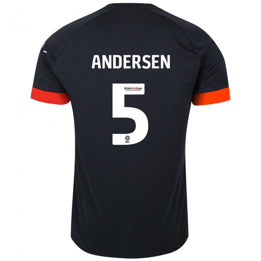 Niño Camiseta Mads Andersen #5 Negro Naranja 2ª Equipación 2024/25 La Camisa Chile