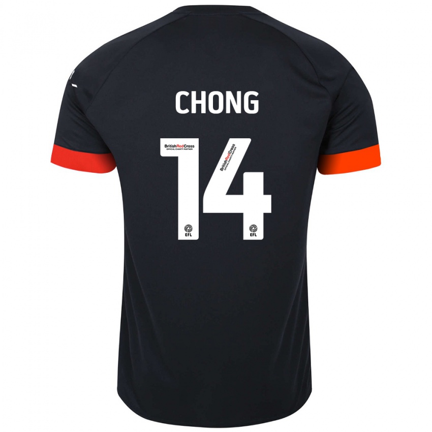 Niño Camiseta Tahith Chong #14 Negro Naranja 2ª Equipación 2024/25 La Camisa Chile