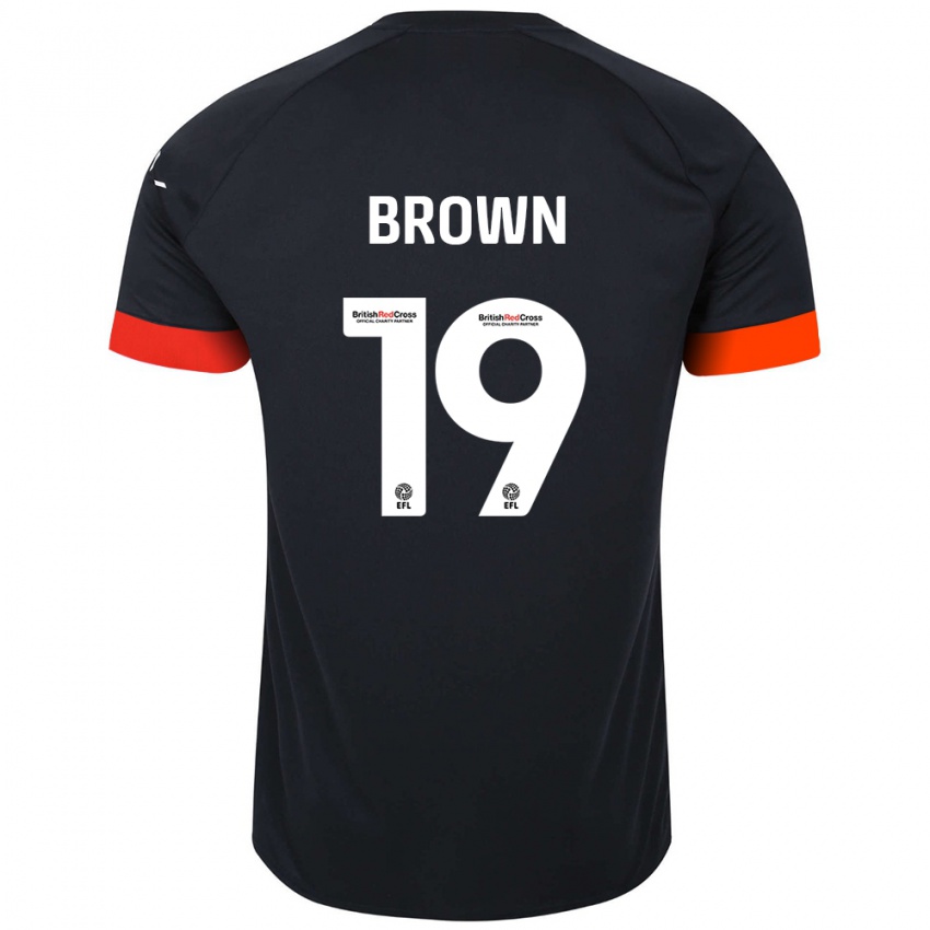 Niño Camiseta Jacob Brown #19 Negro Naranja 2ª Equipación 2024/25 La Camisa Chile