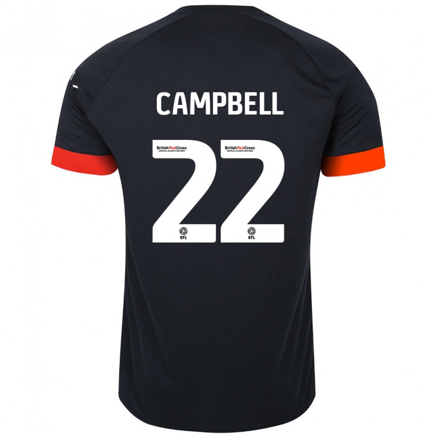 Niño Camiseta Allan Campbell #22 Negro Naranja 2ª Equipación 2024/25 La Camisa Chile