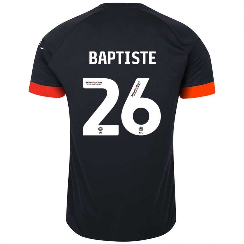 Niño Camiseta Shandon Baptiste #26 Negro Naranja 2ª Equipación 2024/25 La Camisa Chile