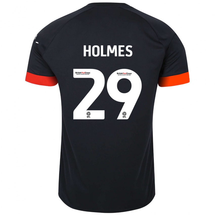 Niño Camiseta Tom Holmes #29 Negro Naranja 2ª Equipación 2024/25 La Camisa Chile