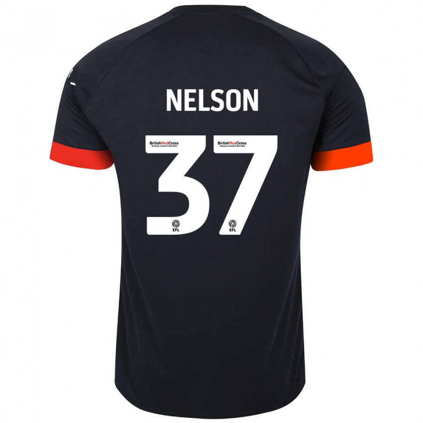 Niño Camiseta Zack Nelson #37 Negro Naranja 2ª Equipación 2024/25 La Camisa Chile