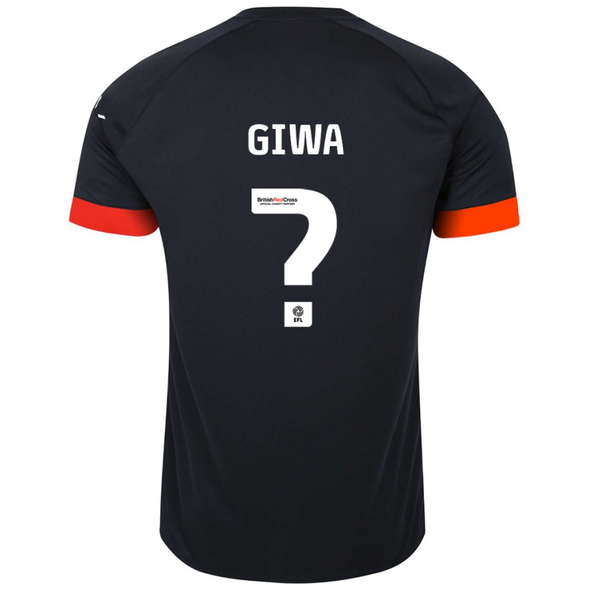 Niño Camiseta Tyrell Giwa #0 Negro Naranja 2ª Equipación 2024/25 La Camisa Chile