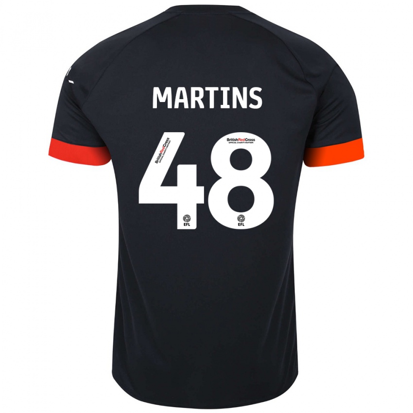 Niño Camiseta Dominic Dos Santos Martins #48 Negro Naranja 2ª Equipación 2024/25 La Camisa Chile