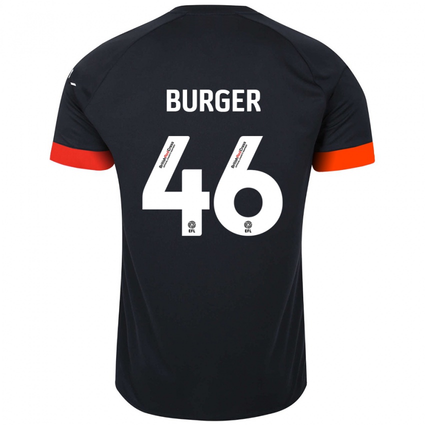 Niño Camiseta Jake Burger #46 Negro Naranja 2ª Equipación 2024/25 La Camisa Chile