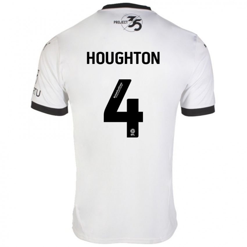 Niño Camiseta Jordan Houghton #4 Blanco Negro 2ª Equipación 2024/25 La Camisa Chile