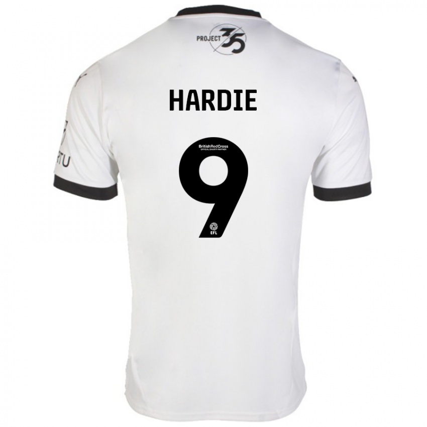 Niño Camiseta Ryan Hardie #9 Blanco Negro 2ª Equipación 2024/25 La Camisa Chile