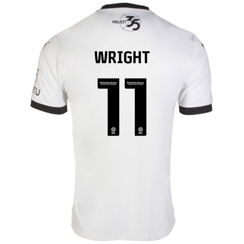 Niño Camiseta Callum Wright #11 Blanco Negro 2ª Equipación 2024/25 La Camisa Chile